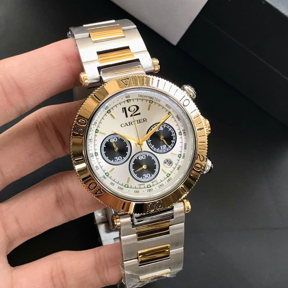 Cartier Round Chronograph Stainless Steel Watch