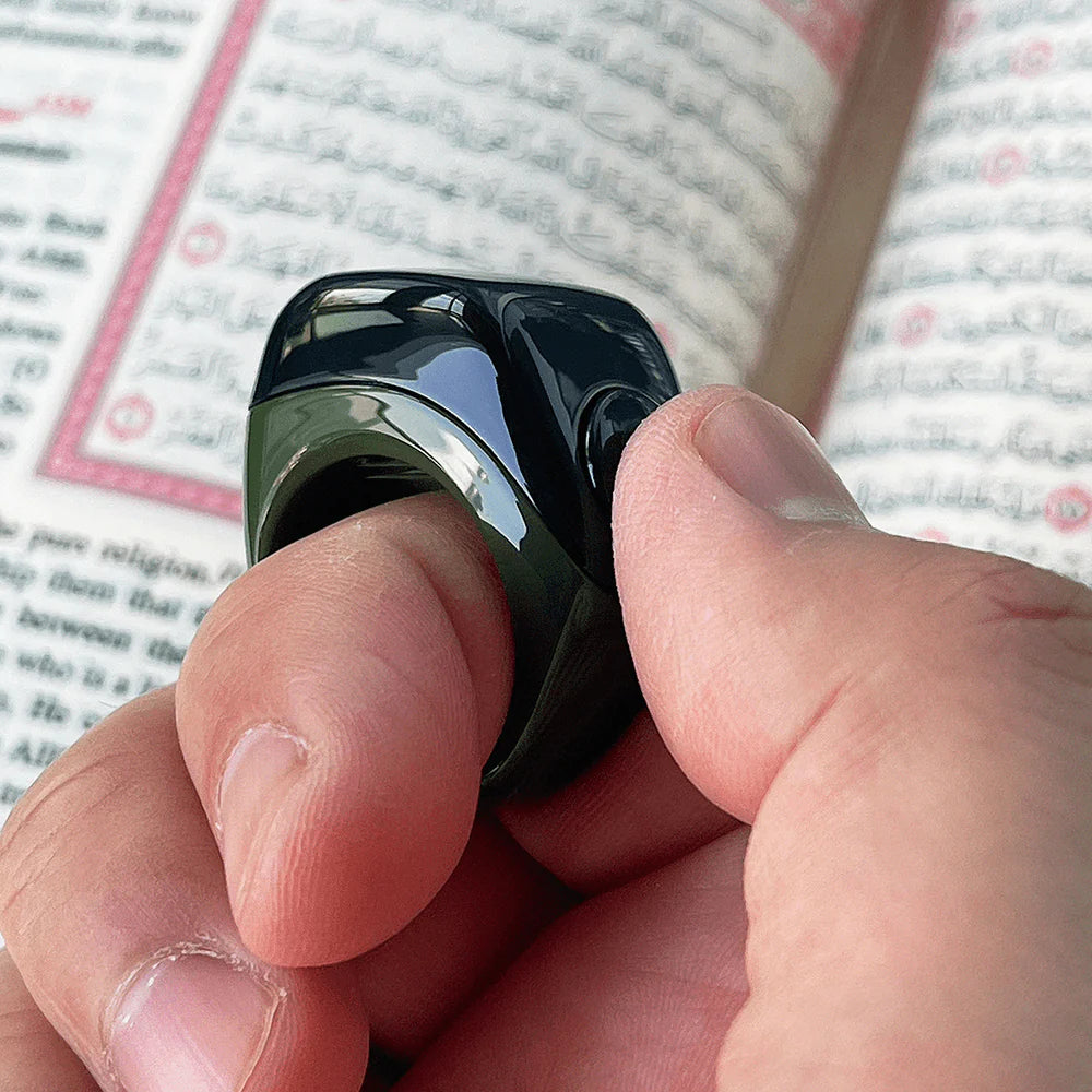 Qibla Smart Tasbih Ring Lite – Digital Zikr Counter & Prayer Reminder
