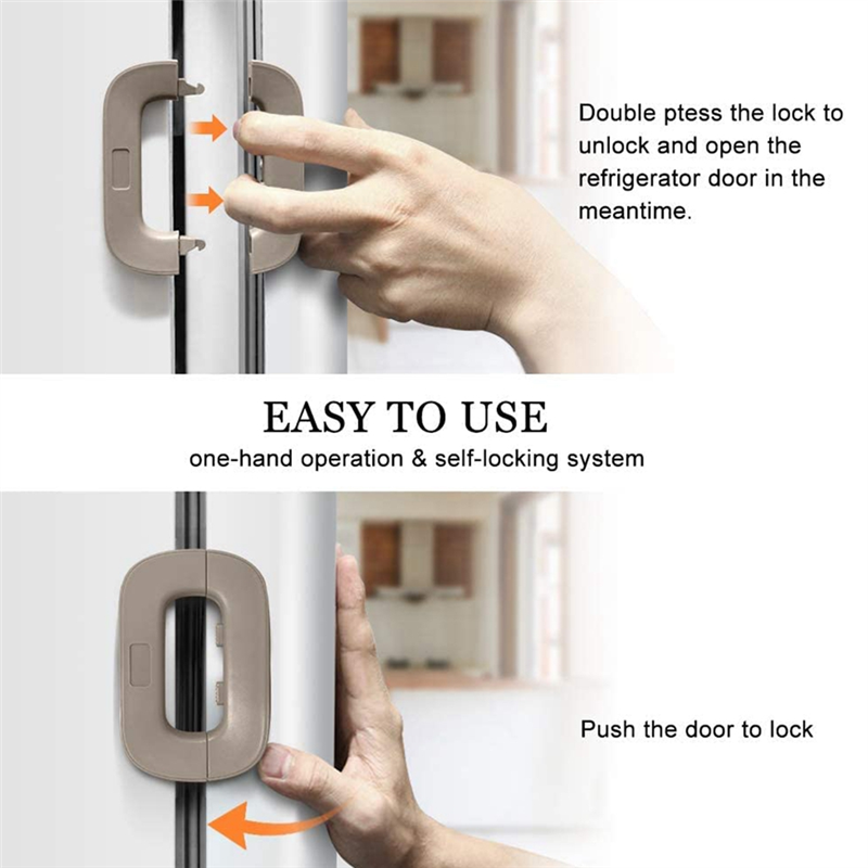 Premium Refrigerator Children's Lock – Self-Adhesive Baby Safety Freezer Door Lock with One-Hand Operation