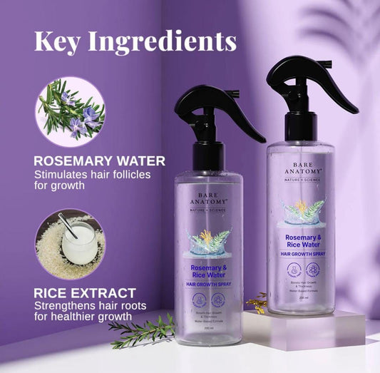 Bare Anatomy Rosemary &amp; Rice Water Hair Growth Spray – 200ml