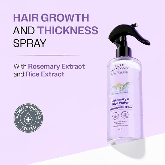 Bare Anatomy Rosemary &amp; Rice Water Hair Growth Spray – 200ml