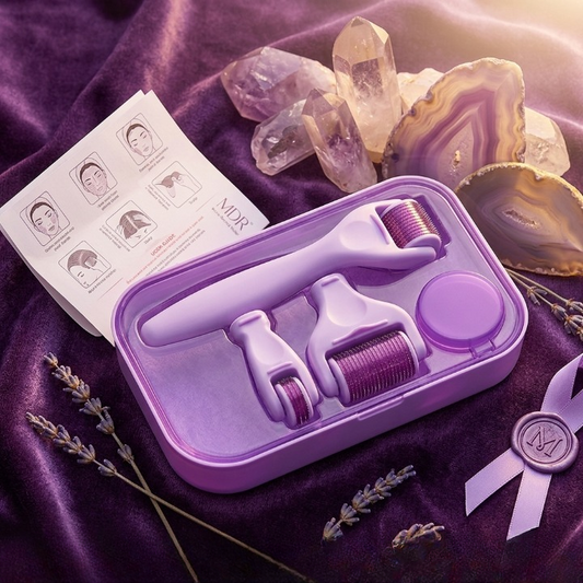 Derma Roller 4 in 1 System For Anti Aging Skin Regeneration And Collagen Stimulation Therapy