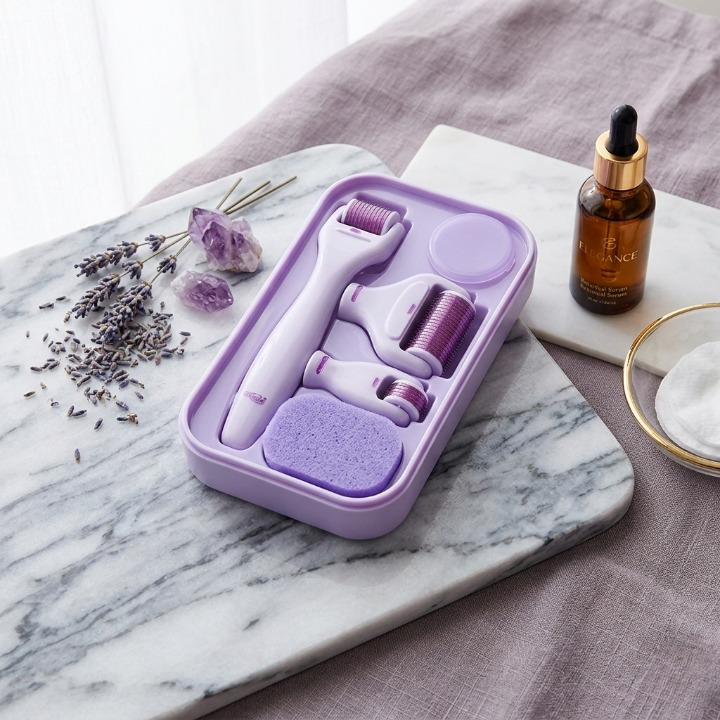 Derma Roller 4 in 1 System For Anti Aging Skin Regeneration And Collagen Stimulation Therapy