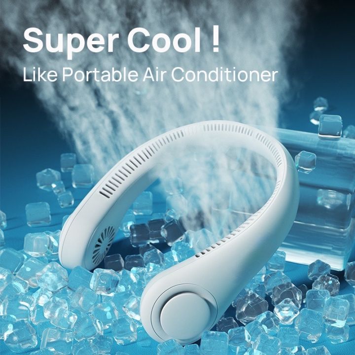 Portable Rechargeable Neck Fan – Hands-Free Bladeless USB Cooling Fan with 3 Speed Modes