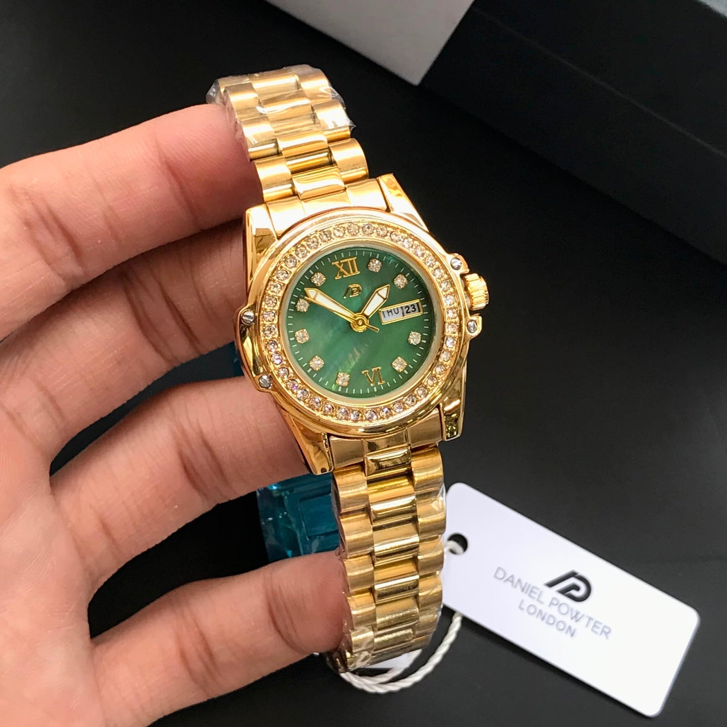 Daniel Powter Original Women's Watch – Elegant Stone Bezel Edition