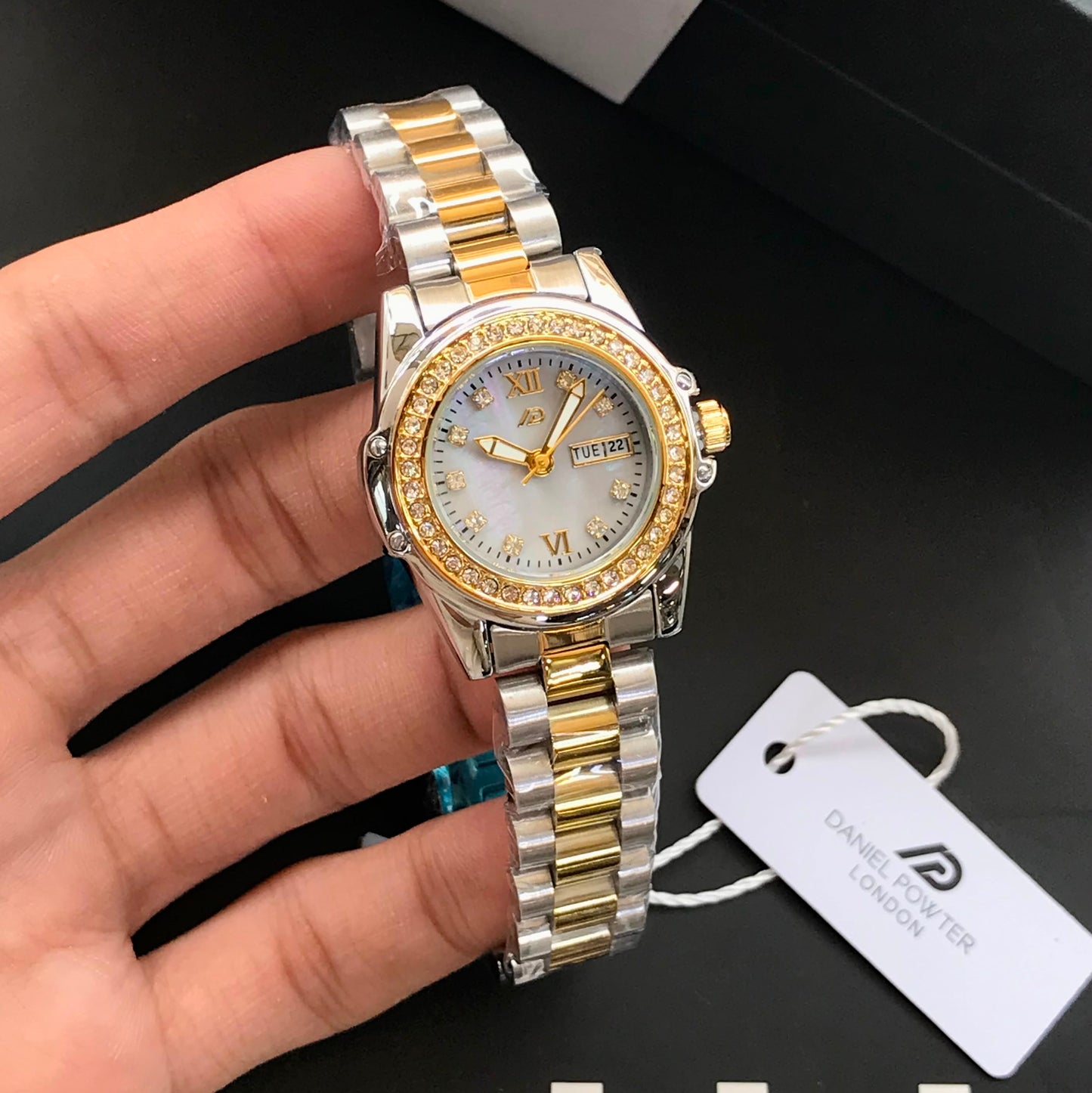 Daniel Powter Original Women's Watch – Elegant Stone Bezel Edition