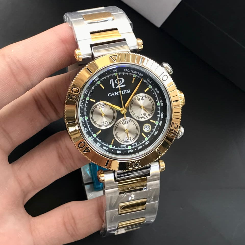Cartier Round Chronograph Stainless Steel Watch