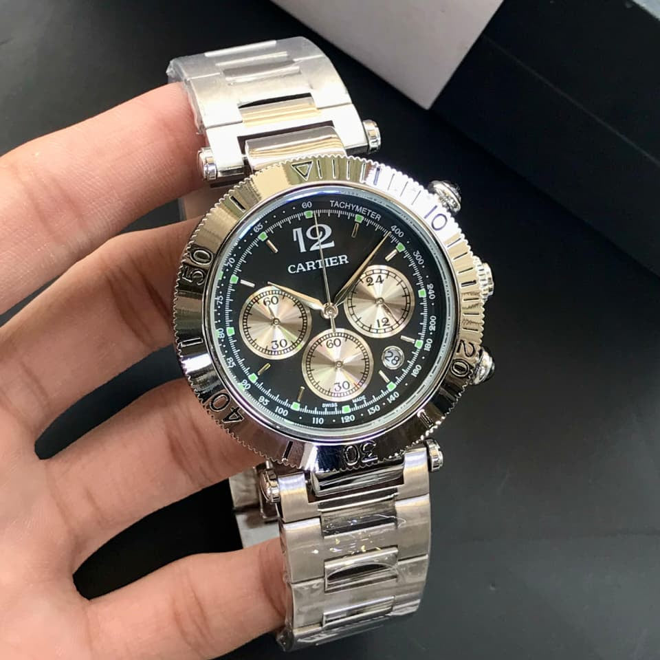 Cartier Round Chronograph Stainless Steel Watch