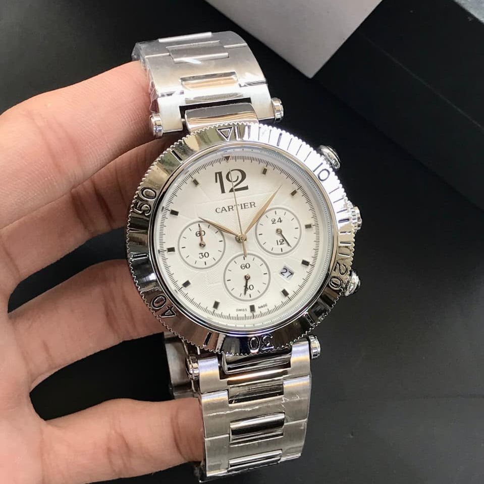 Cartier Round Chronograph Stainless Steel Watch