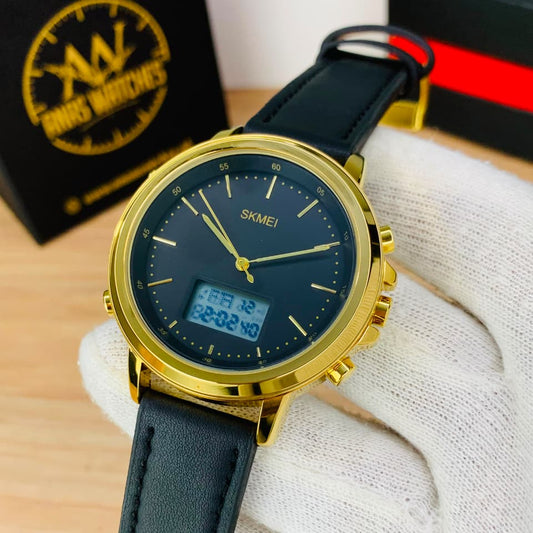 SKMEI Original Dual Time Gold Watch   