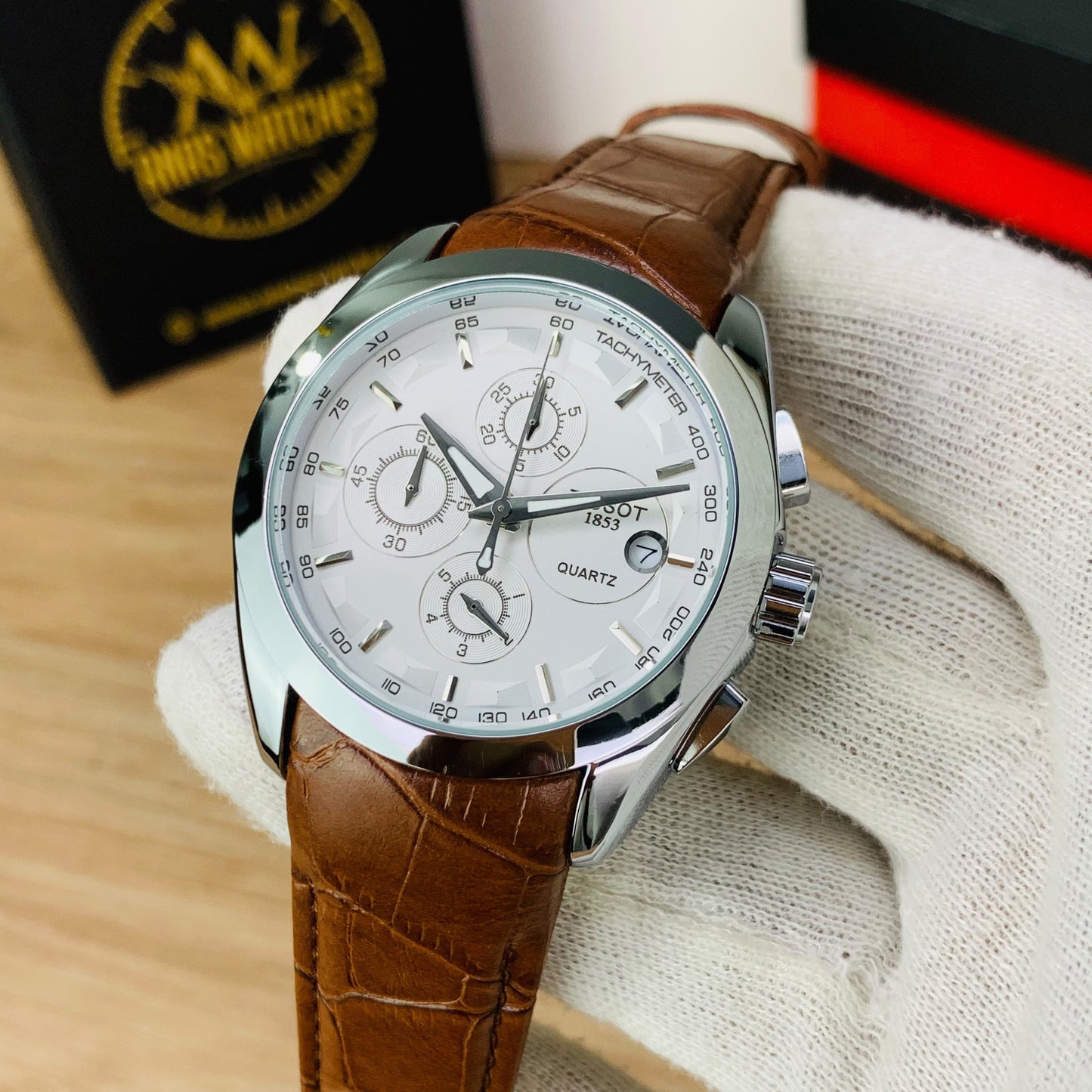 Tissot Chronograph Men's Watch – Black Dial & Premium Leather Strap
