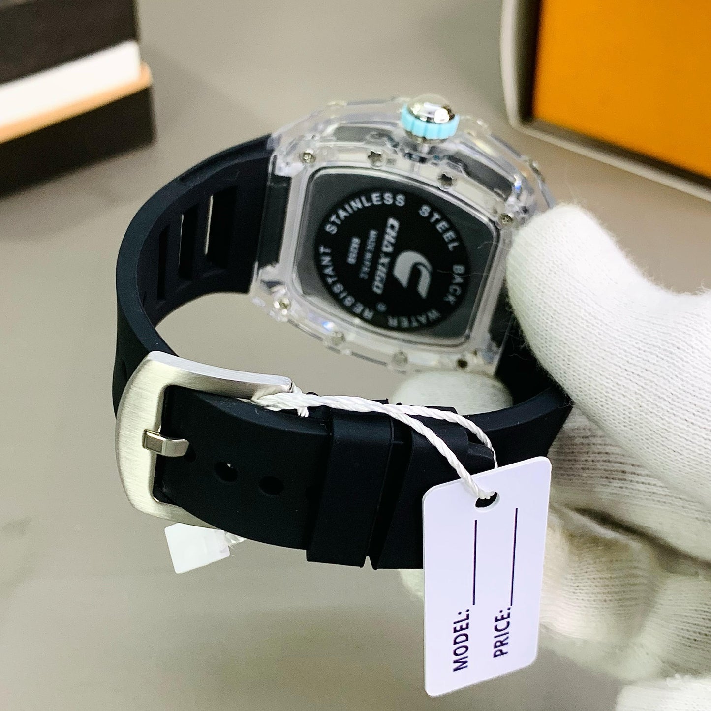 CHAXIGO 6825BB Luxury Skeleton Dial Watch – Richard Mile Inspired Transparent Case