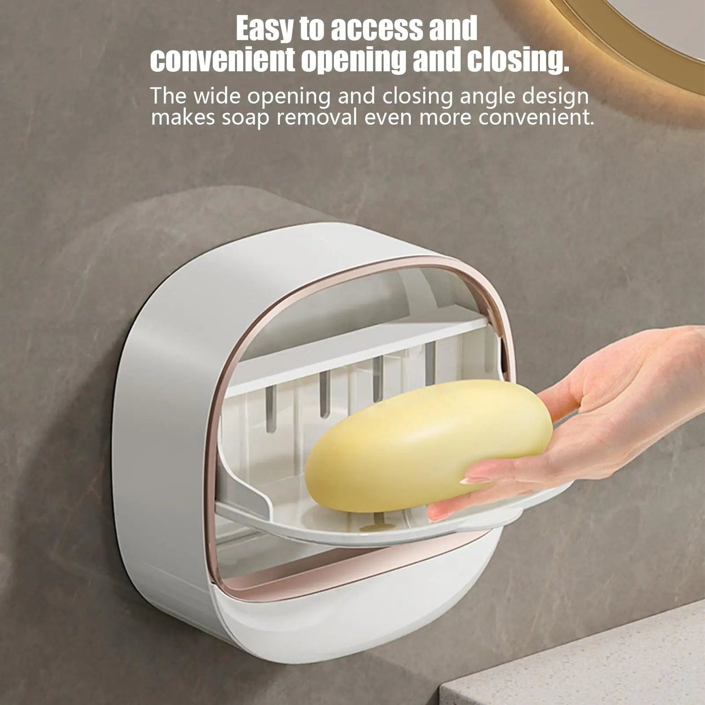 Wall Mounted Soap Holder With Drain Tray | Stylish Soap Dish Holder Waterproof For Kitchen and Bathroom (Random color)
