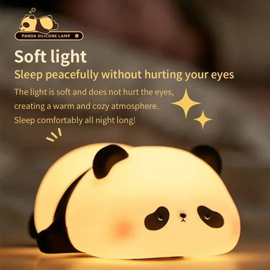 Rechargeable Panda Lamp | Cute Panda Night Light | Soft Silicon