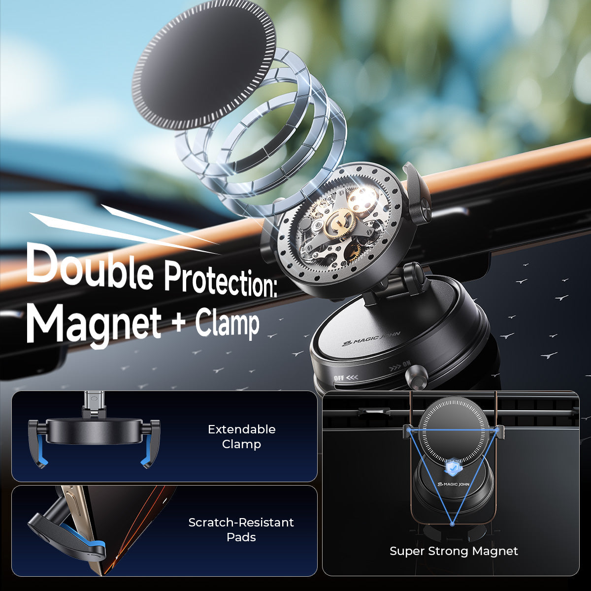 Car Mobile Holder – 360° Adjustable Dashboard & Windshield Phone Mount for All Smartphones