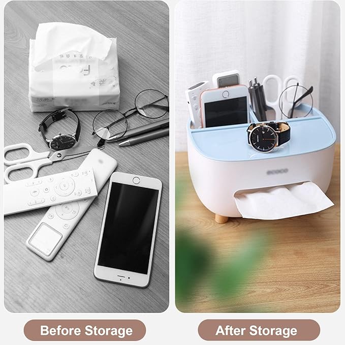 Ecoco Tissue Box with Multifunctional Storage Drawer