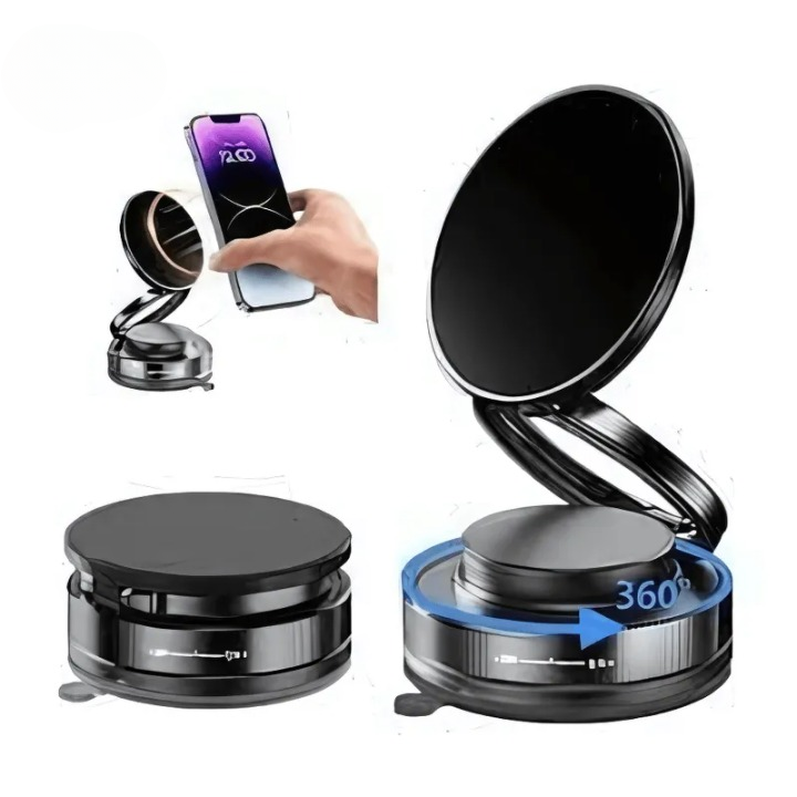 Magnetic Car Mount Phone Holder Hands Free Suction Cup Upgraded 360 Vacuum